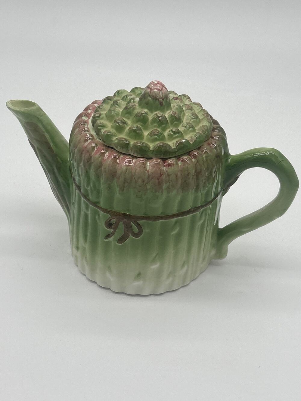 Vintage Wang’s International Asparagus Ceramic Teapot Taiwan Cottagecore Green